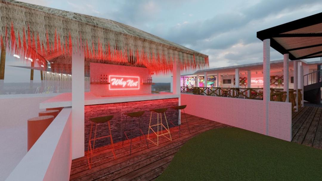 Why Not Rooftop Party Hostel Плая-дель-Кармен Экстерьер фото